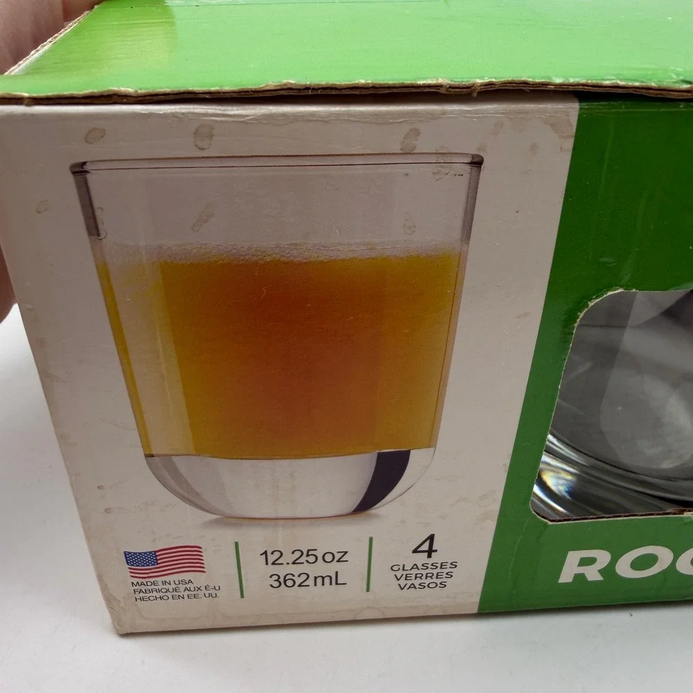 Libbey Rocks Lowball Tumblers glasses Weighted Base barware 12.25fl oz